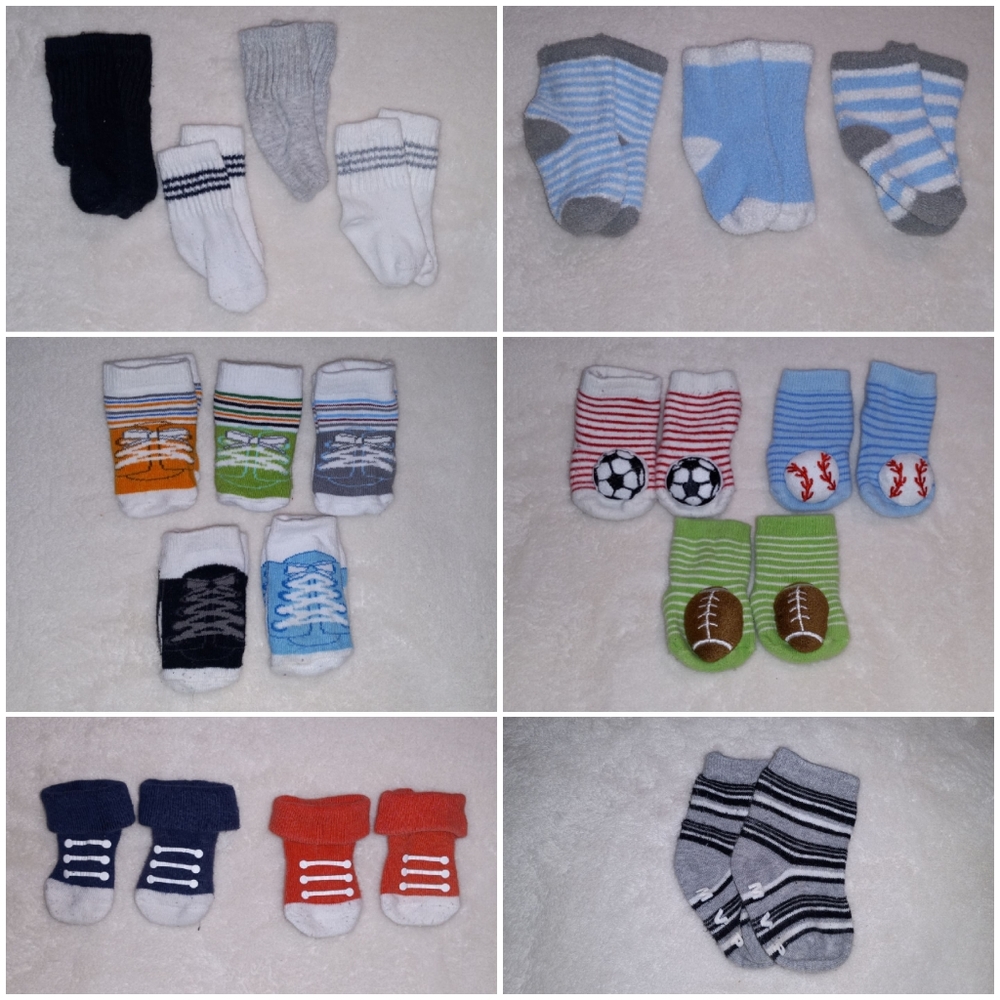 Bundle of over 40 pairs infant socks